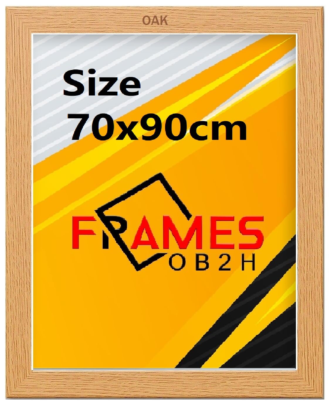 70x90cm Picture,Poster Frame Black,Oak, White (Oak, 70x90cm, Framed)