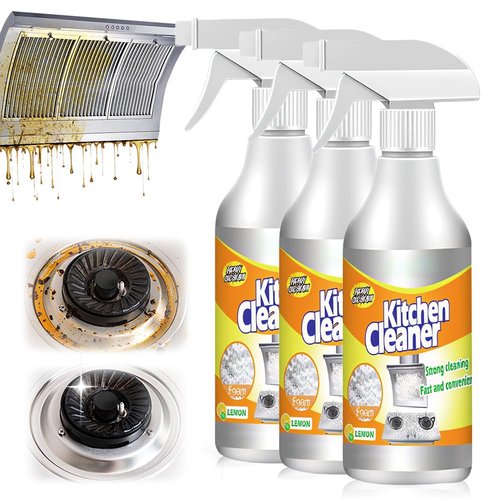 LBZLBZ Kitchen Heavy Duty Cleaner Spray, 60ml Kitchen Foam Spray Cleaners, for Kitchens, Countertops, Range Hoods, Ovens (3)