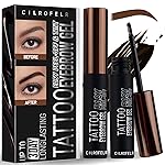 Cilrofelr Tattoo Peel Off Eyebrow Gel, Easy Tattoo Brow Peel Off Gel, Last Up to 3 Days, Waterproof, Transfer-proof, For Fuller & Defined Looking Brows, Brown (2 Pack)