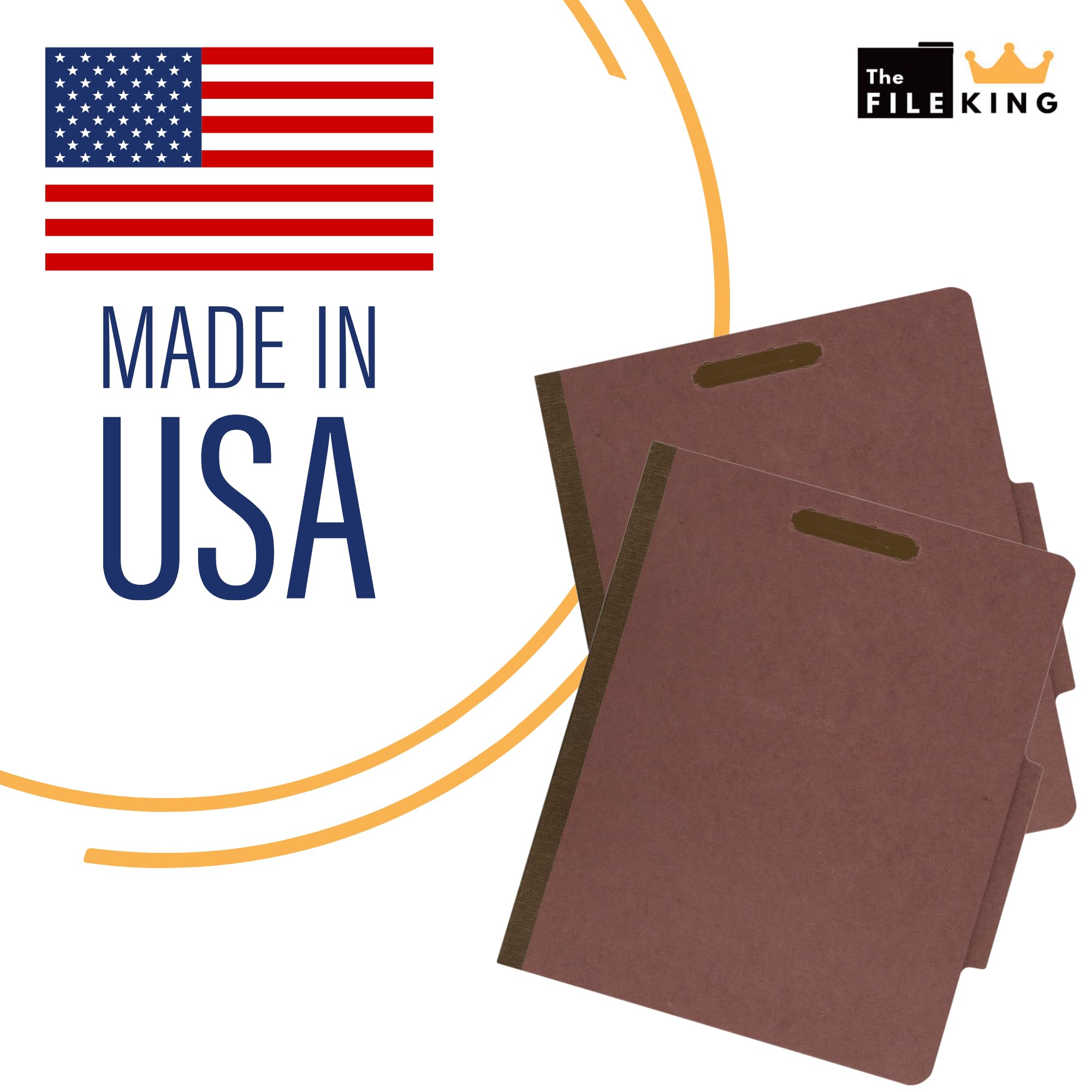 The File King - Cartella divisoria per classificazione, formato lettera, con divisori e elementi di fissaggio per schedare armadi e cassetti, confezione da 10 3 Dividers, 3" Expansion Carnelia Rosso