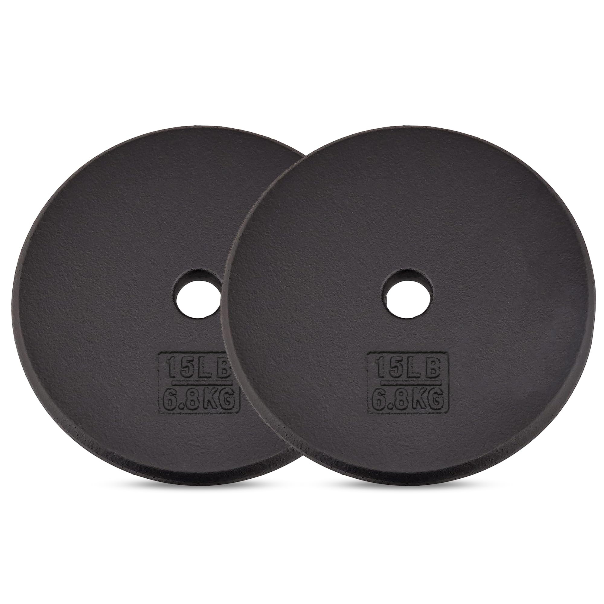 Yes4All Disques de poids en fonte de 2,5 cm pour haltères - Disques de poids standard (6,8 kg, paire)