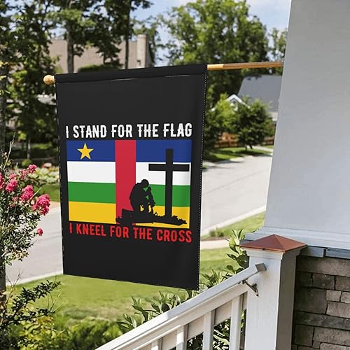 Miniatura 8 de LIFANGMI I Stand For The Central African Republic Flag And I Kneel For The Cross Garden Flag 12.5"x18" Inch Double Sided Garden Flags Home Lawn