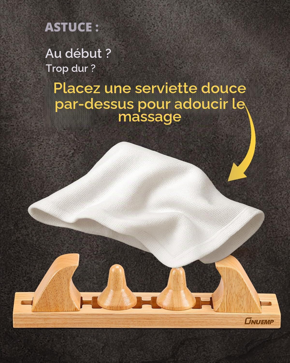 Psoas - Outil de massage en bois - Système de crochet réglable pour la relaxation musculaire, les fléchisseurs de la hanche, le dos, les cuisses, les fesses, l'iliaque, la nuque et les tissus profonds