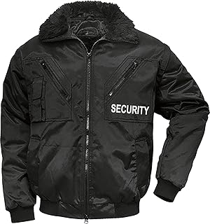 Robust Jacke I 4-in-1 Arbeitsjacke Herren mit Aufdruck Security I Wasser- & windabweisende Pilotenjacke mit abnehmbaren Ärmeln