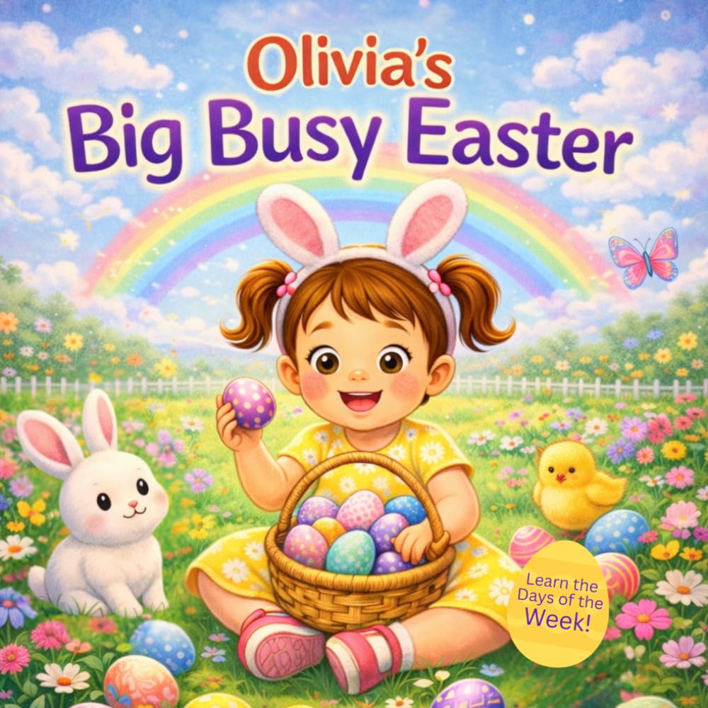 Olivia’s Big Busy Easter - Learn the Days of the Week: A Sweet Easter Week Adventure for Toddlers | Eggs, Bunnies, Baking and Spring Fun for Kids ... Hearts Personalized Baby Books (Olivia))