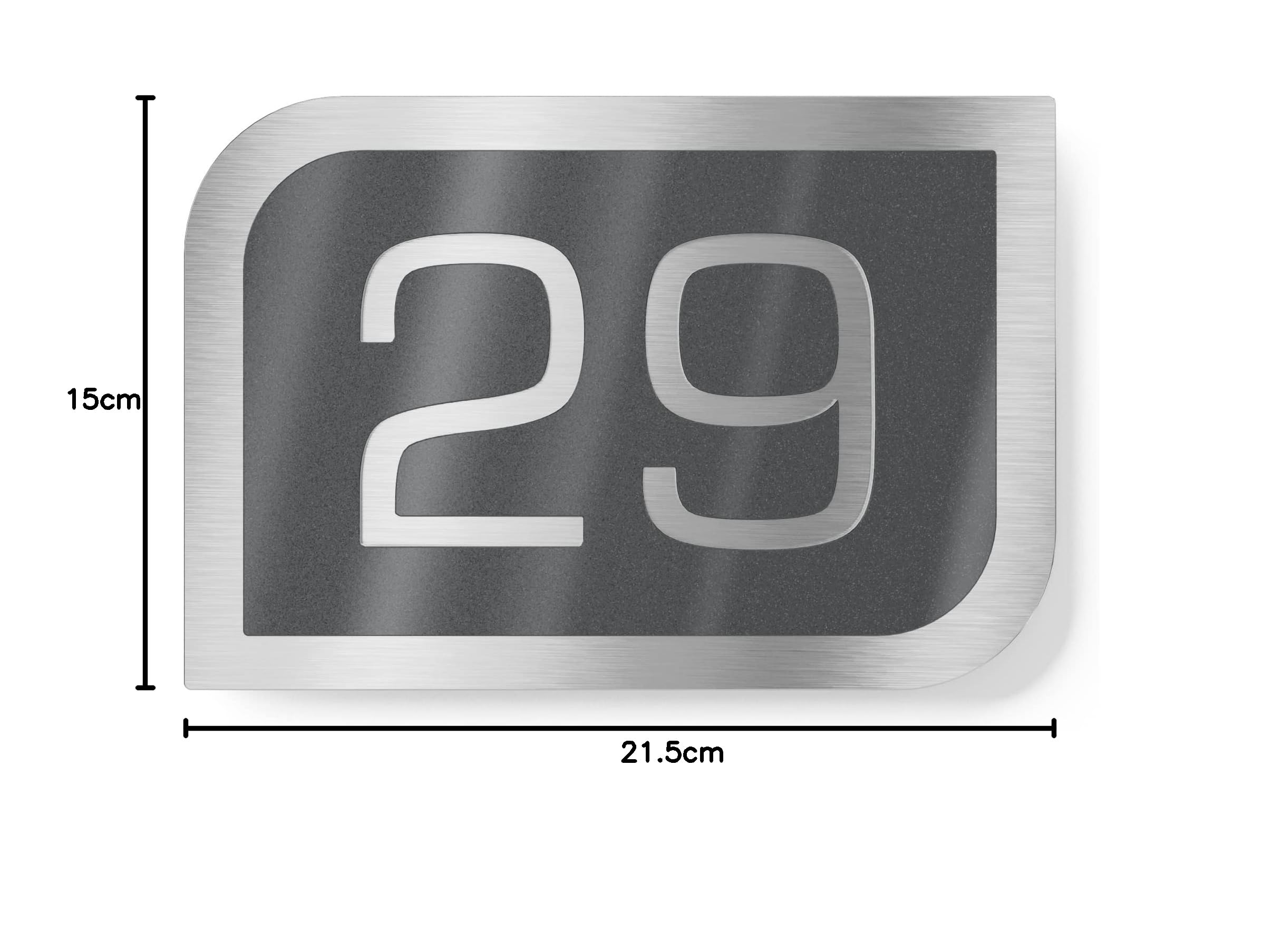 Targa Numero Civico Graviers Design - Numero Civico In Acciaio Inox V2A, 215 X 150 Mm Numero Civico In Acciaio Inox E Vetro Acrilico