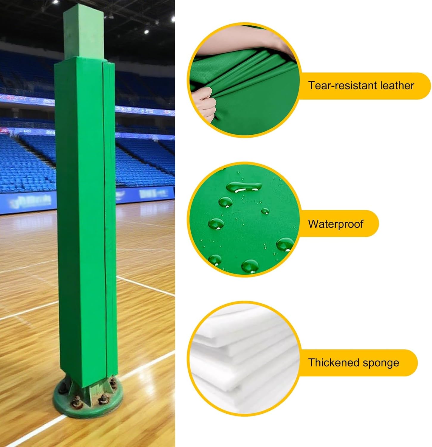 Square Basketball Pole Pad, Easy Installation, Impact-Resistant, for Player Safety Outdoor and Indoor, for Training Player Protection and Safety