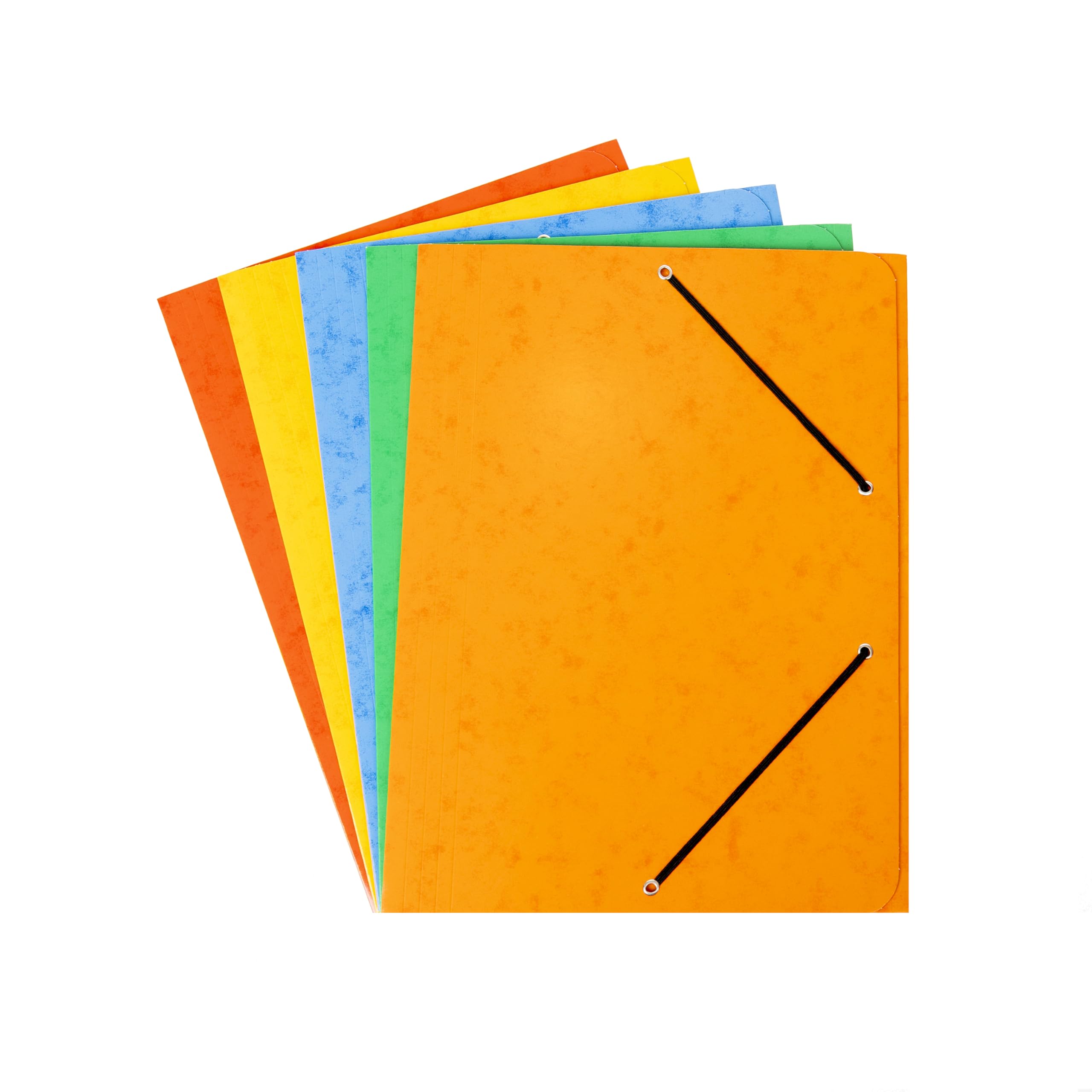 Grafoplas - Pack de 5 Carpetas de Cartón, A4 con Solapas y Cierre de Gomás Elásticas Cinco Colores Cartongraf XS, Colores Surtidos
