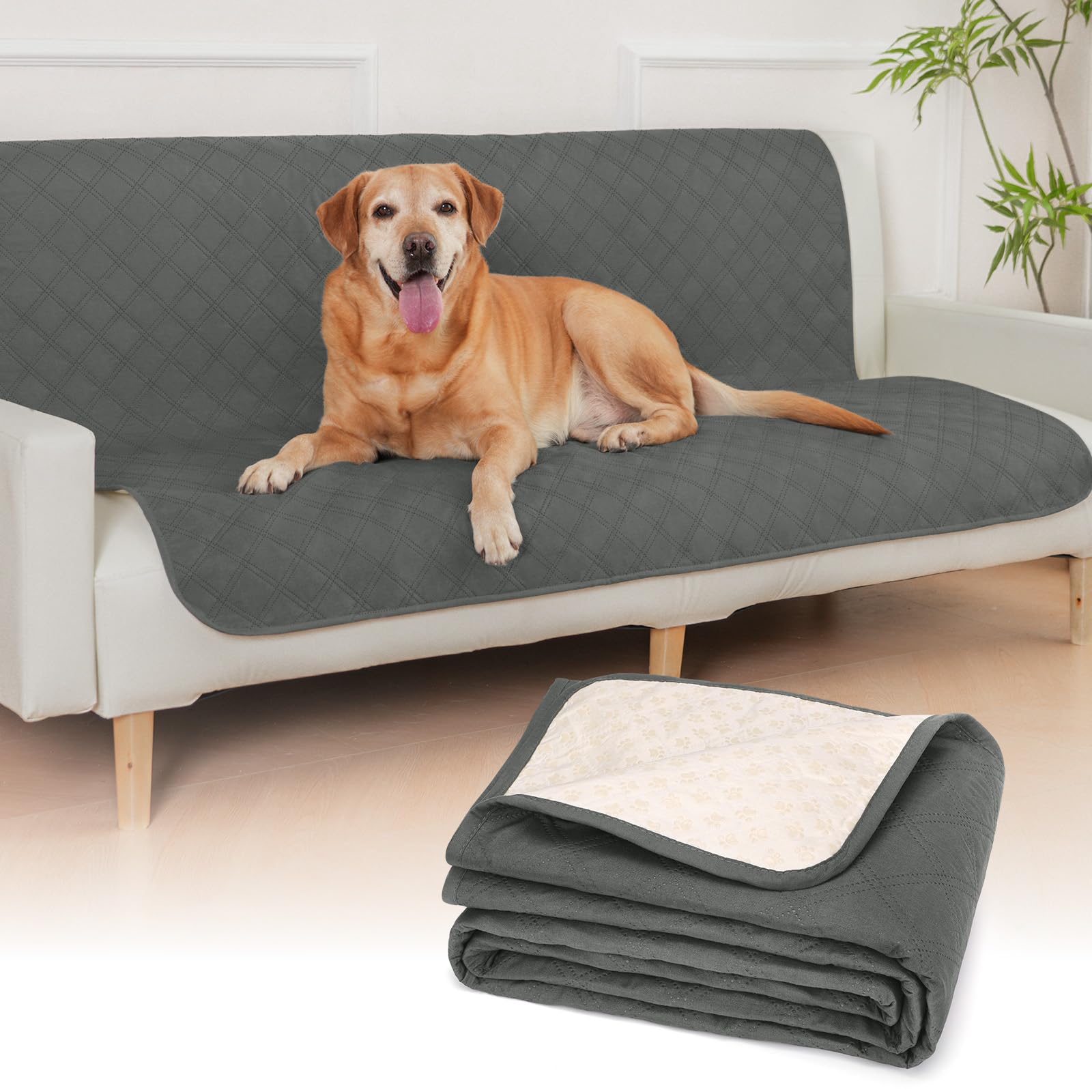 HezzLuv Coperta impermeabile per cani, per animali domestici, antiscivolo, lavabile, antigraffio, resistente al pelo di animali, per cuccioli, animali di grandi dimensioni, cani e gatti (127 x 157 cm)