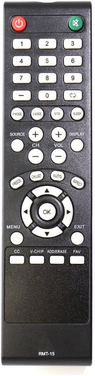 RMT-15 Remote Control Replace fit for Westinghouse TV LD-4080 LD-4070Z LD-4055 LD-4065 LD-5580Z VR-3730 VR-3226 AIDITIYMI