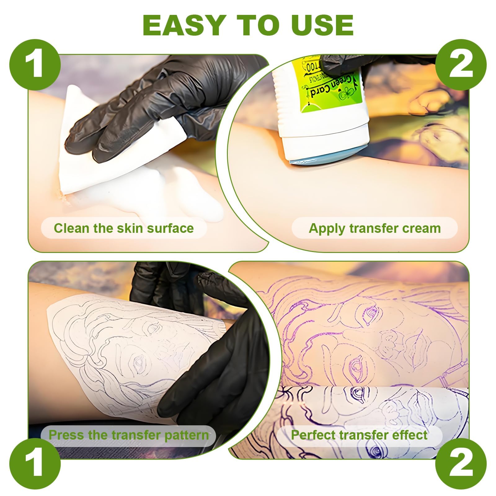 Tattoo Transfer Gel Stencil Gel - TONBAO Crema Gel per Trasferimento Tatuaggi Doppio Pack 2 x 51g per Professionista Formula Veloce Asciugatura Linee Chiare