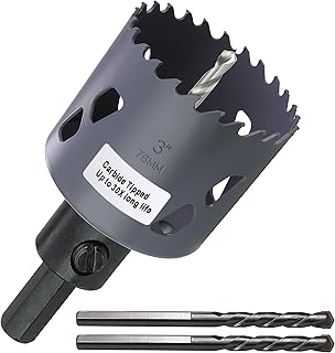 3 inch Carbide Hole Saw Bit Deep Cutting 2.36” for Multiple Material Hardy Plank Nail Embedded Wood Air Brick Up to 30X Longer Life