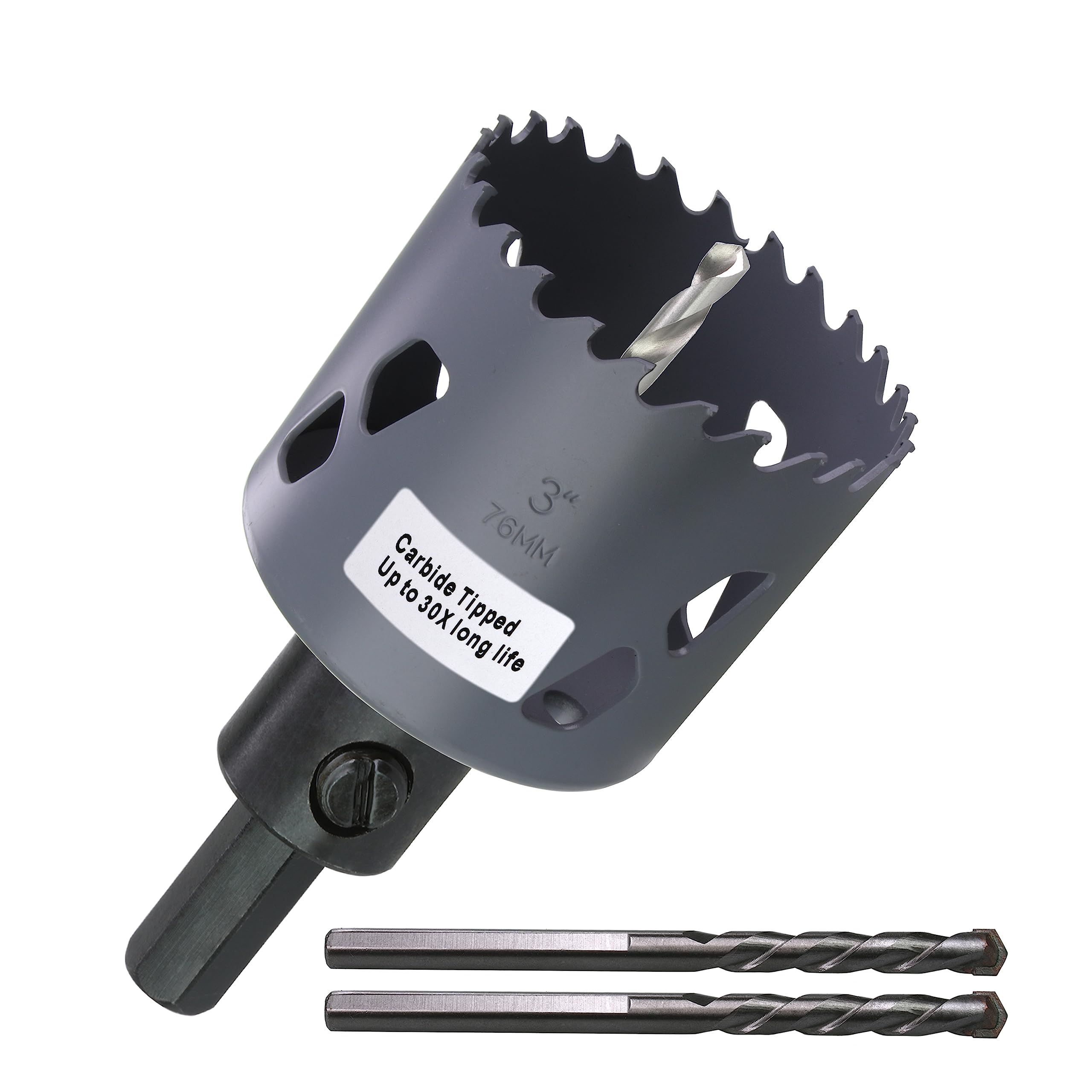 3" Carbide Hole Saw - Deep Cutting for Wood & More -1