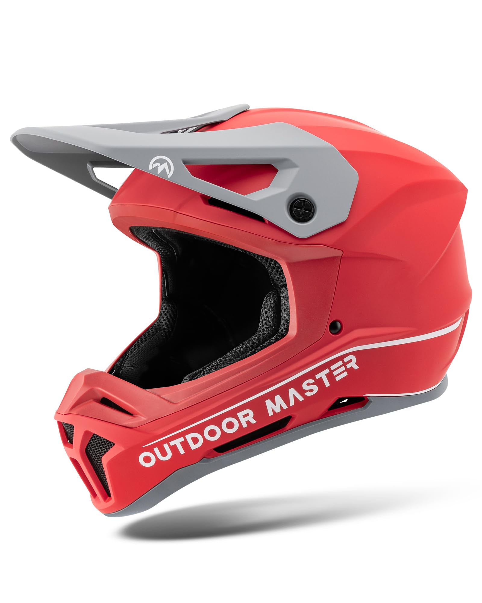 OutdoorMaster Full Face Mountain Bike Helmet for Men & Women - Durable, Impact Resistant, Ventilated, Adjustable Visor - Downhill Race BMX MTB Helmet