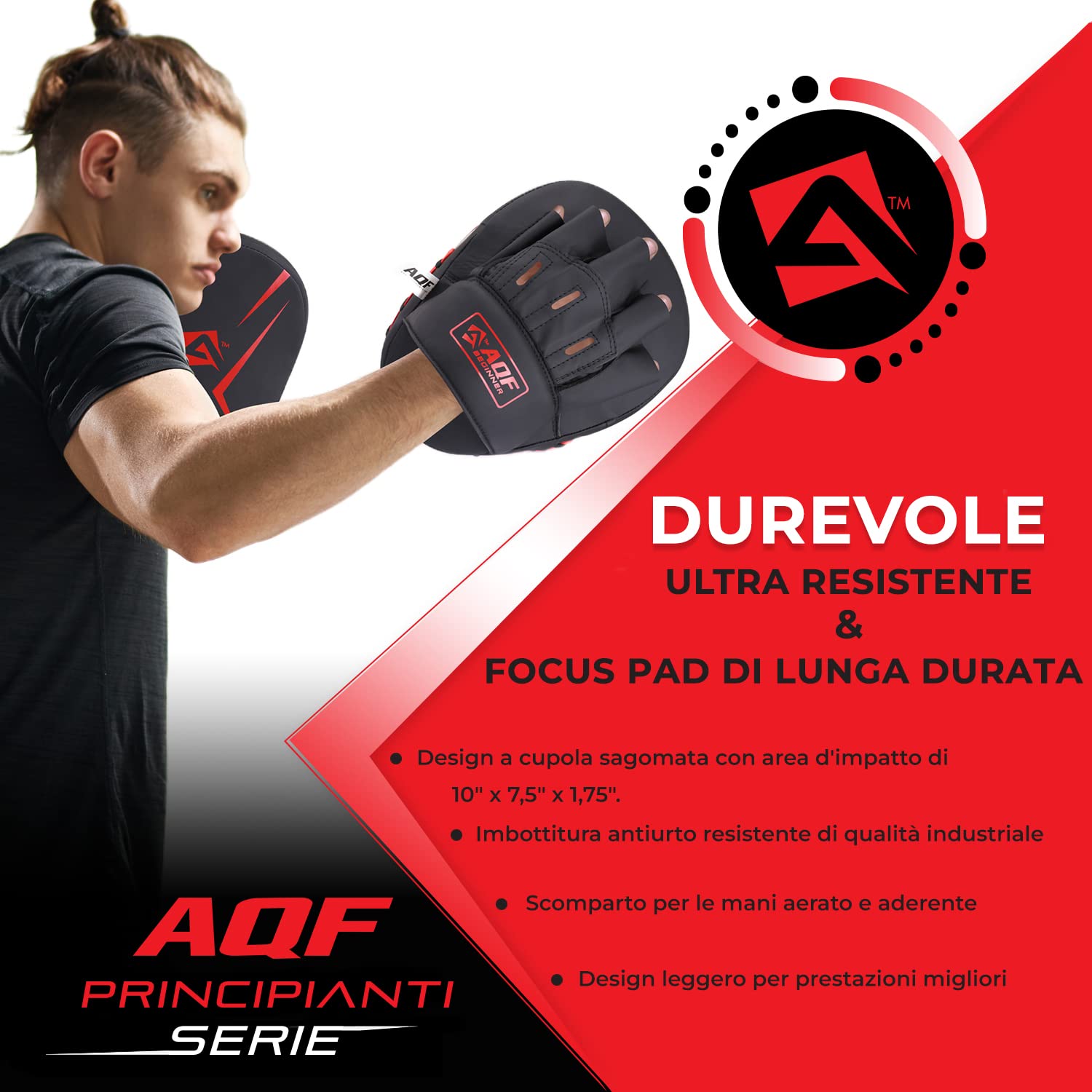 AQF Colpitori Boxe, Paracolpi Boxe, Muay Thai Rex in Pelle Curvi Guantoni da Boxe, Colpitore Boxe, Guanti da Passata Target Pad per Muay Thai, Pugilato, MMA, Kickboxing E Arti Marziali
