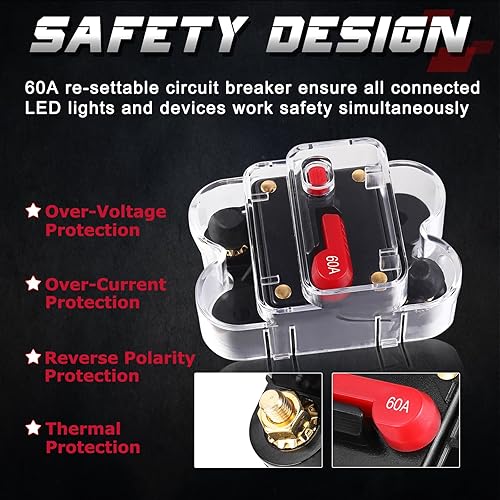 Miniatura 4 de OFFROADTOWN - Panel de interruptor de 8 bandas, interruptor LED de encendido y apagado para automóvil, sistema de relé de control de circuito, caja