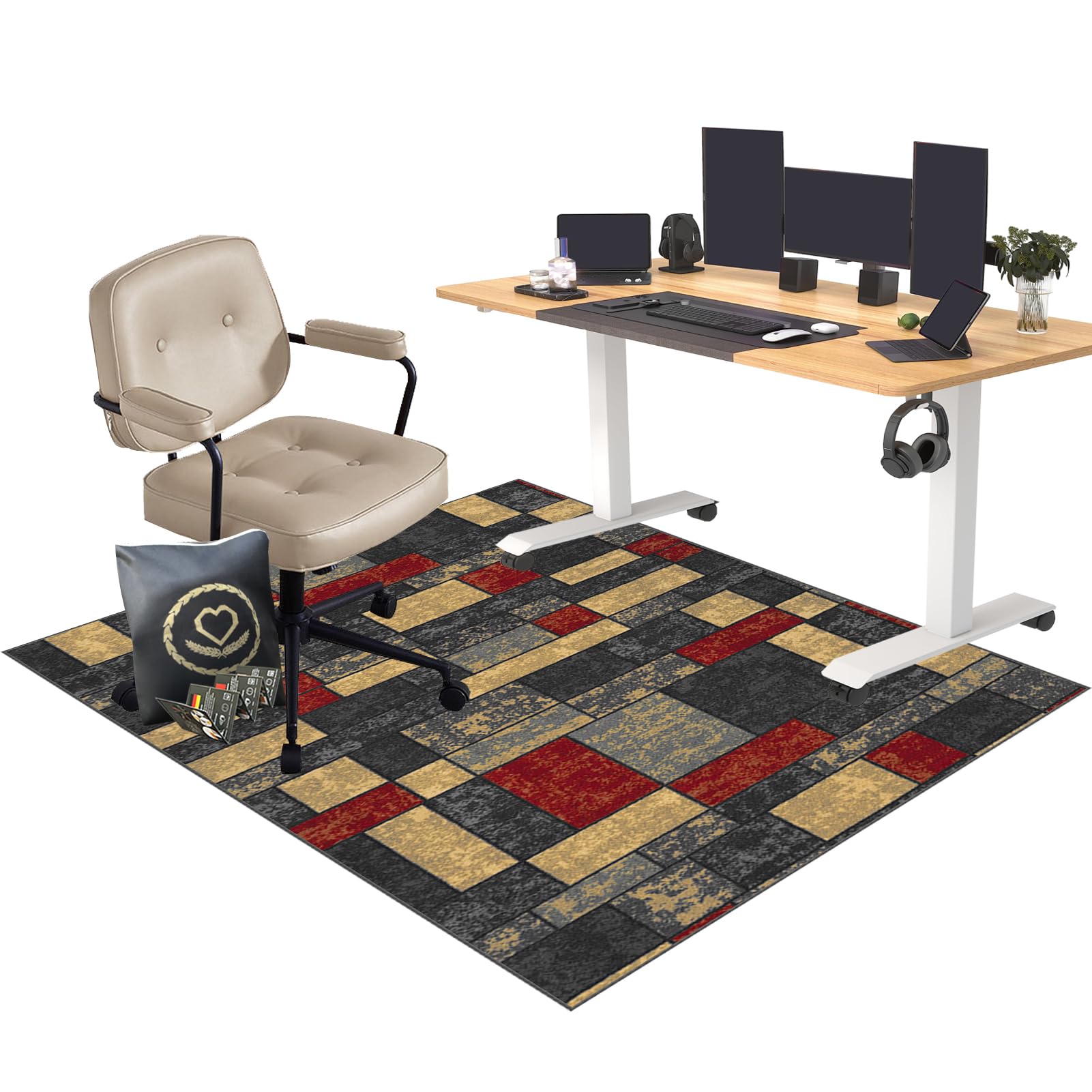 CCTSA 160 x 180 cm Heavy Duty Office Chair Mat for Hard Floors | Floor Protector for Rolling Chair | Desk Protector Mat | Floor Protection Mat | Gaming Chair Mat for Carpet Floors