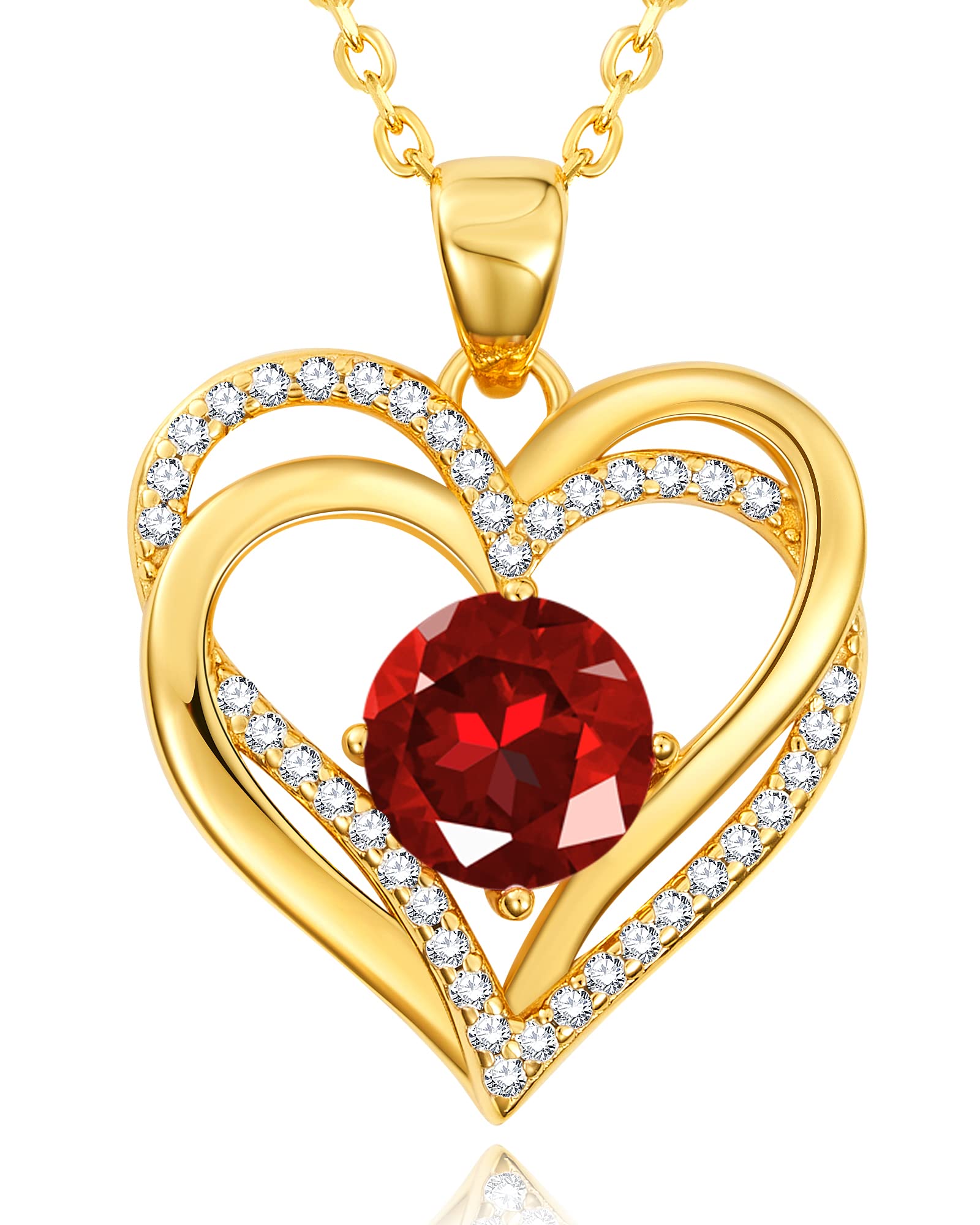 THECEROS Heart Pendant Necklace for Women, Women's Heart Necklace, Necklace for Girlfriend, Wife, Anniversary, Birthday, or 'I Love You' Gift -