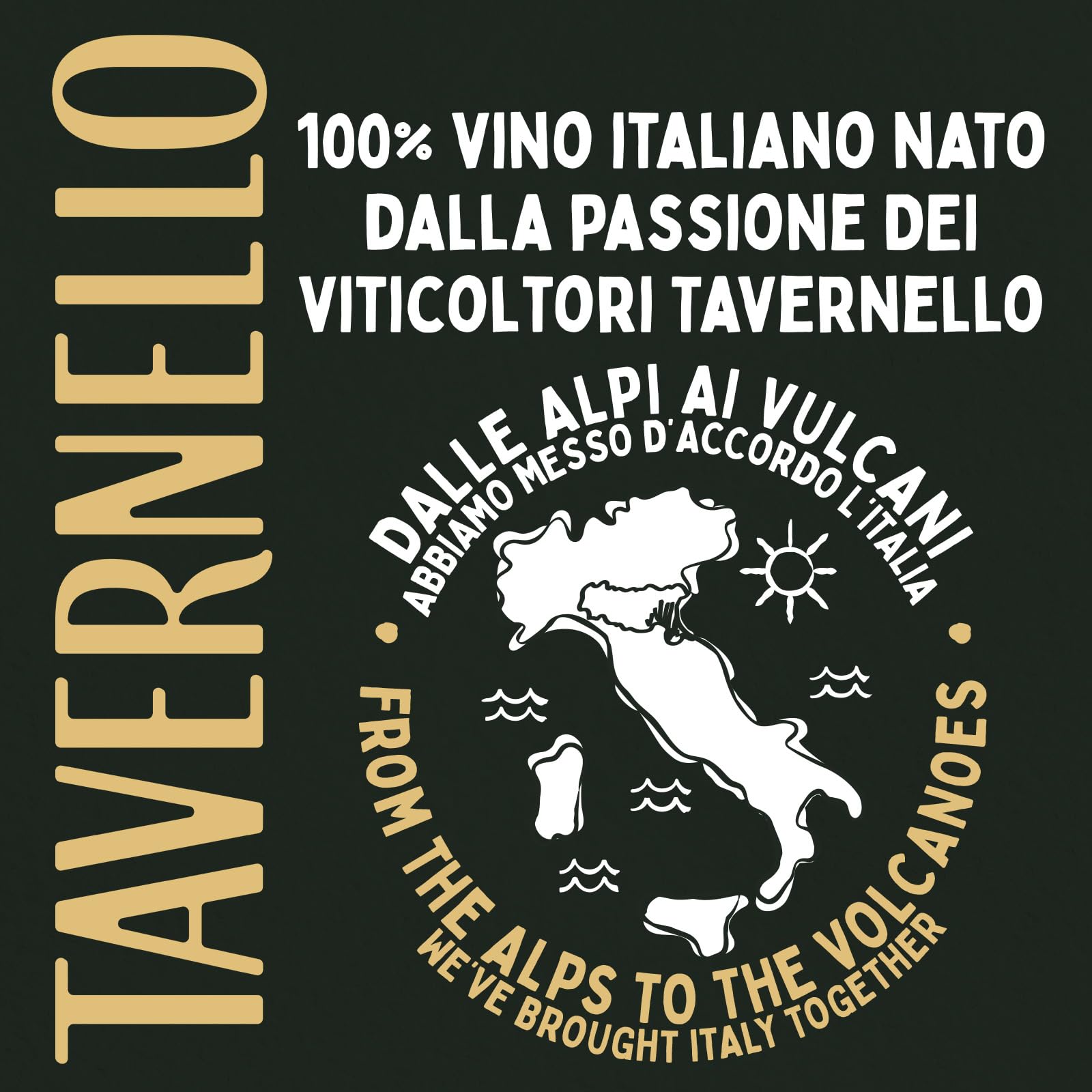 Tavernello Black Gold Vino Rosso Sangiovese Merlot Rubicone IGT, 13.5% Vol, Confezione con 15 Brik da 500 ml