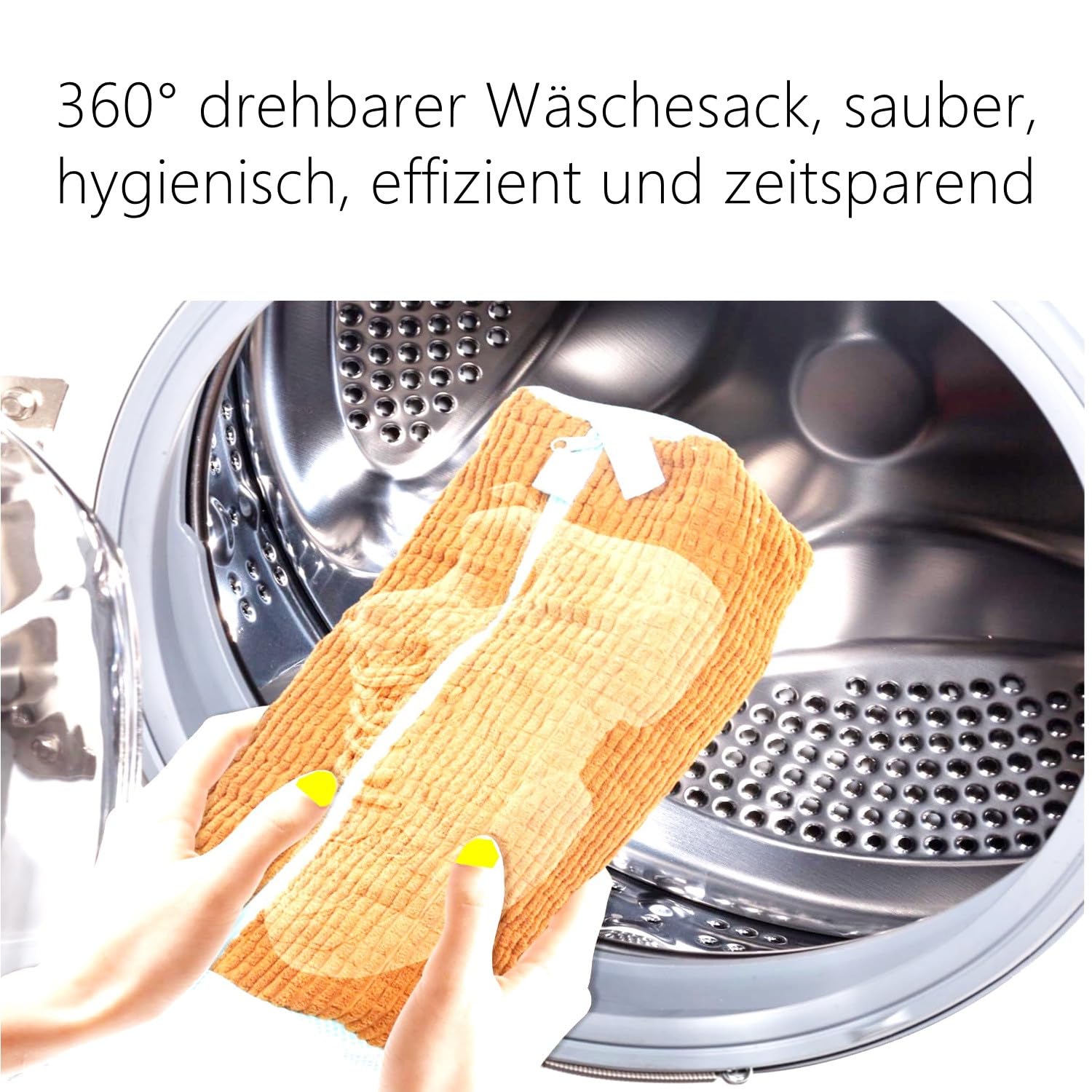 2 pezzi Sacchetti per Scarpe Lavanderia, 360 Degree Cleaning funzione per la pulizia dei copriscarpe in lavatrice con la cerniera chiusa, adatta a tutti i tipi di pulizia delle scarpe. (Marrone)