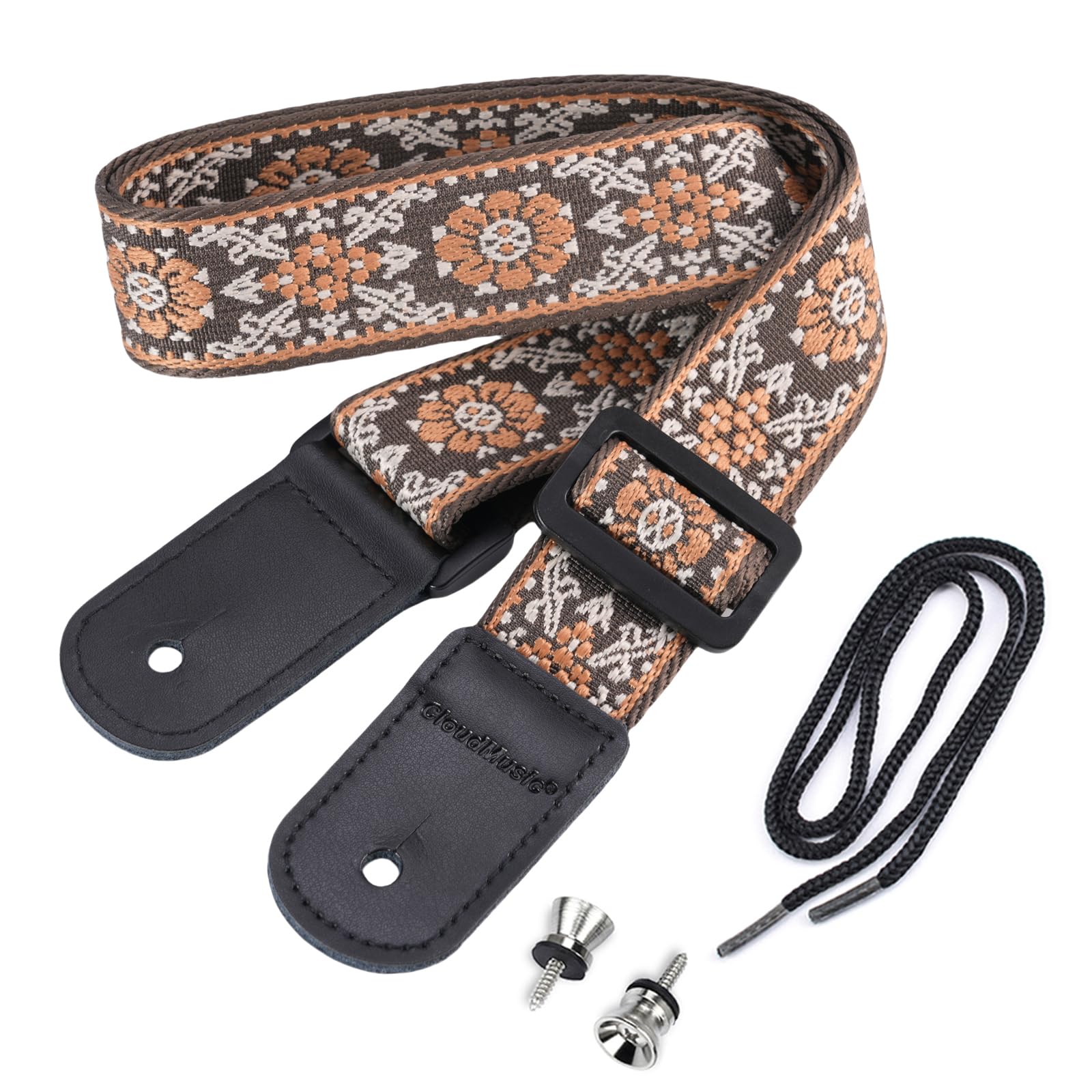 CLOUDMUSIC Ukulele Strap Brown Pattern