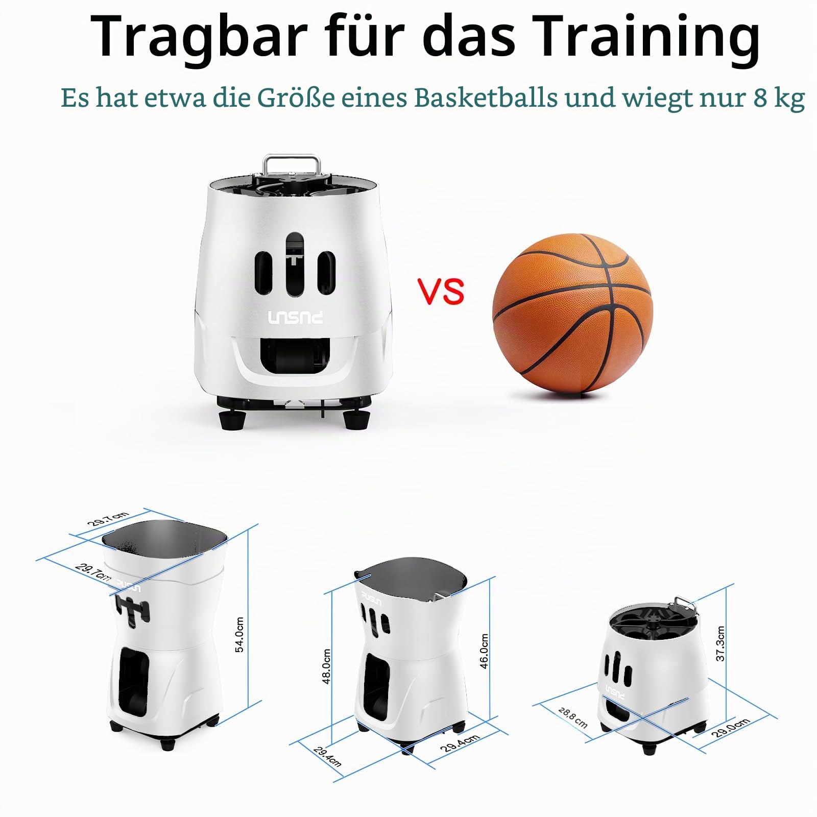 PT-Mini Pro Tennisballmaschine - Automatischer Aufschlag mit einstellbarer Geschwindigkeit und Winkel - Langlebige Bauweise - Hohe Kapazität - Ferngesteuert - Premium Trainingsgerät für Spieler aller