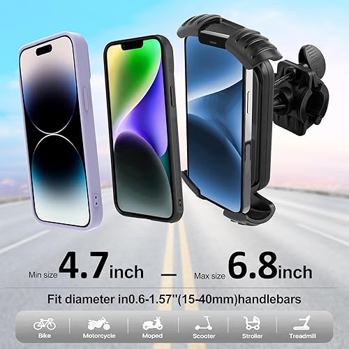 Miniatura 3 de Soporte de teléfono para bicicleta, soporte de teléfono para bicicleta, soporte para teléfono celular de cuatro esquinas, soporte para teléfono