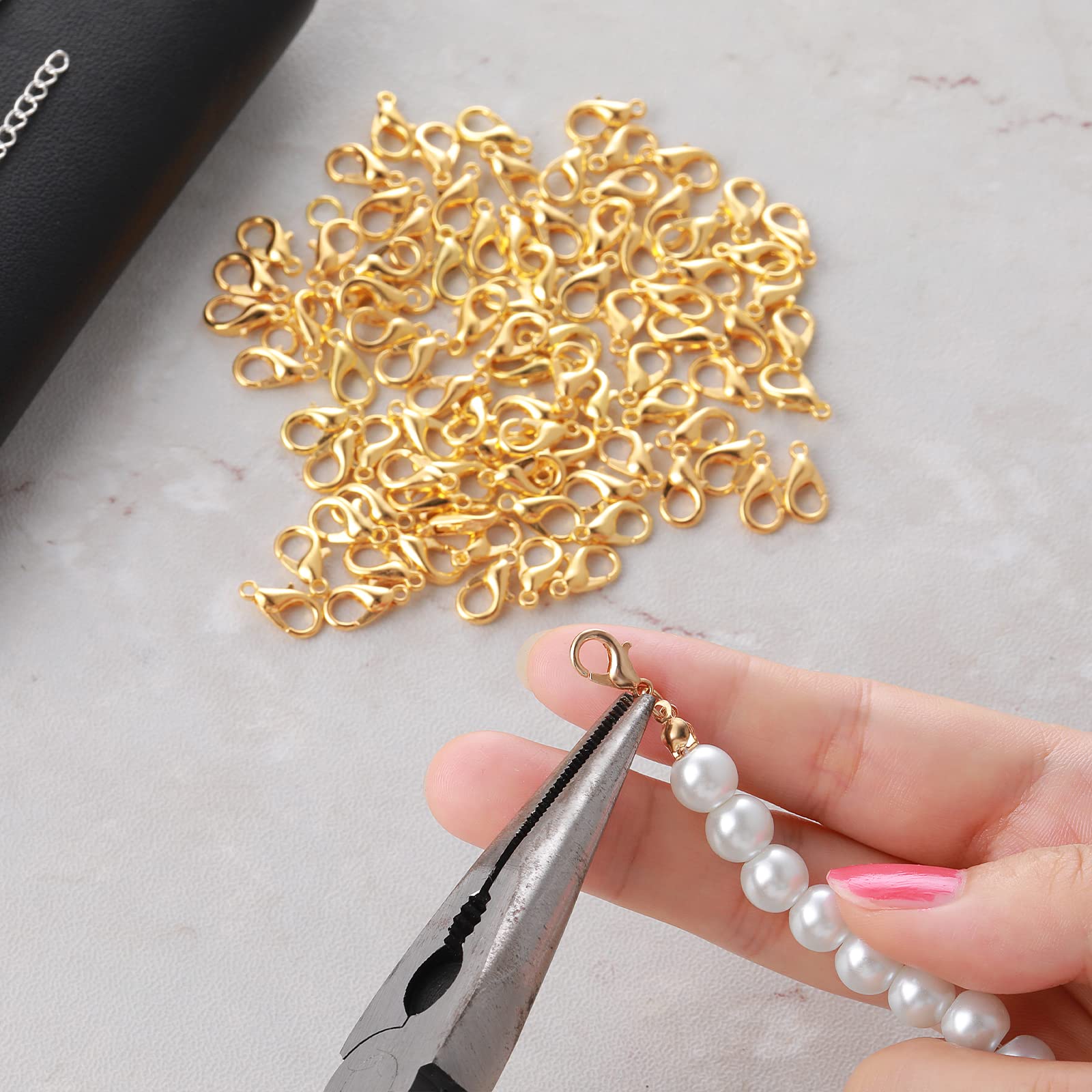 Lot De 100 Fermoirs Mousquetons Pour Fabrication De Bijoux