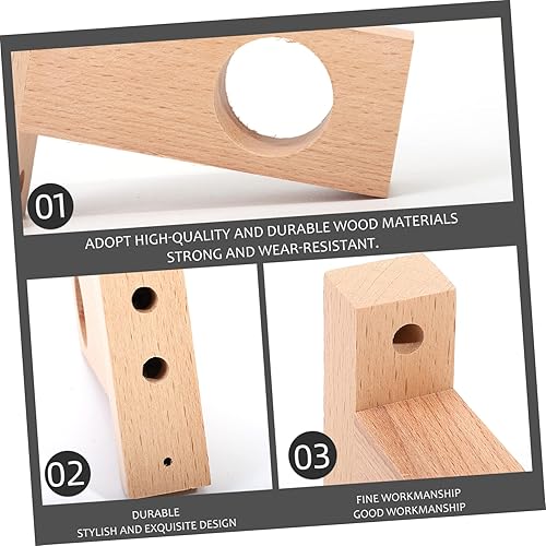 Miniatura 4 de Cabilock Soporte de poste romano Armario de madera, estantes de madera, base de madera, soporte de extremo de madera, soportes de varillas de