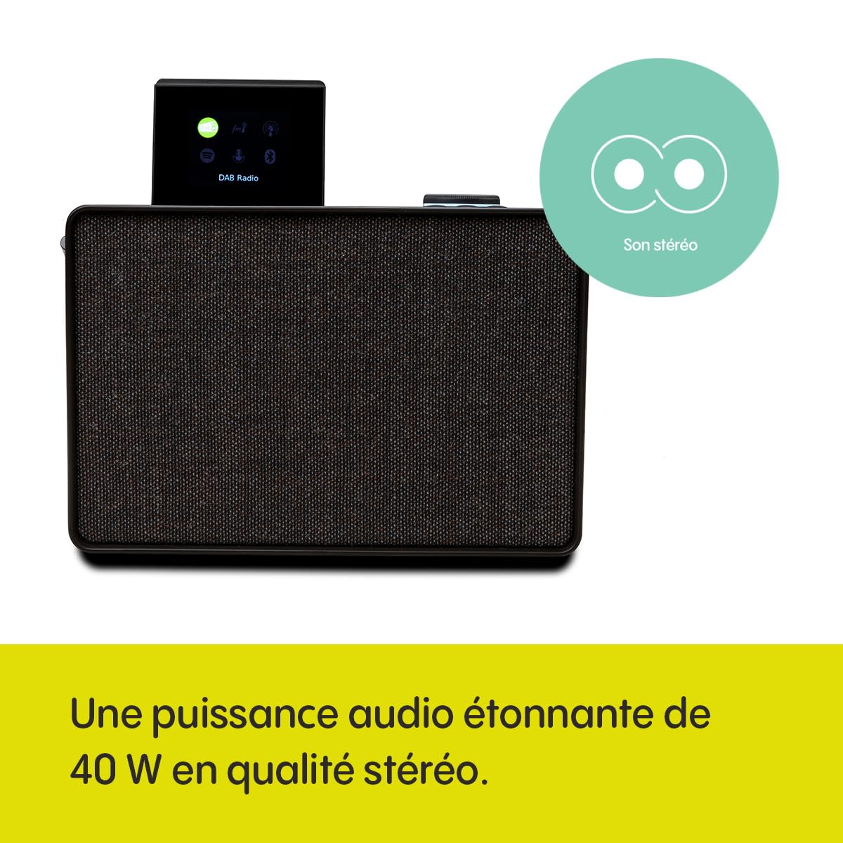 Pure Evoke Play Système de Musique Polyvalent Radio DAB+/FM, Internet, Spotify Connect, Bluetooth 40 W Coffee Black