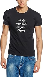Coole-Fun-T-Shirts ich bin eigentlich EIN ganz Netter Tshirt Sprüche T-Shirt schwarz