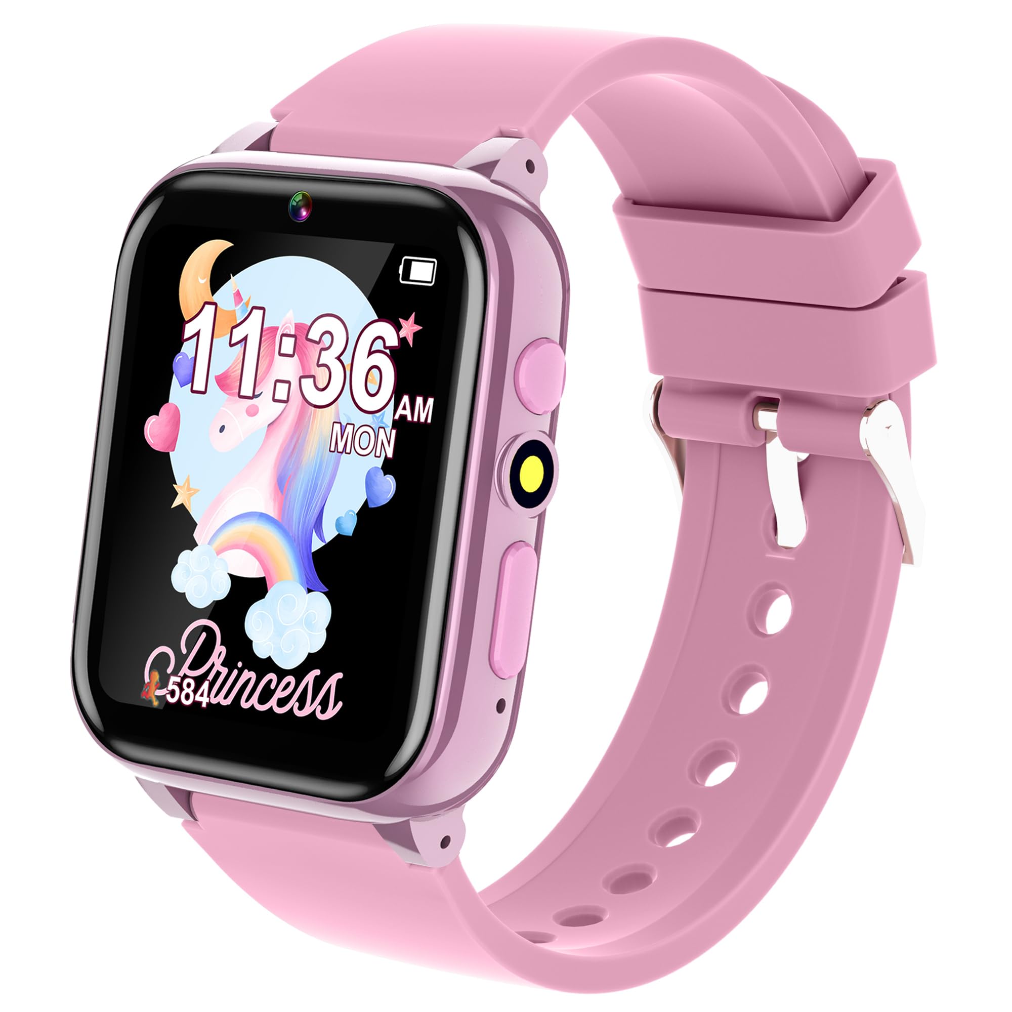 Spodus Kids Smart Watches Girls Ages 3-12, Pink Wristband with 26 Games, Pedometer, Selfie Camera, Calendar, Learning Card, Audio Book, Educational