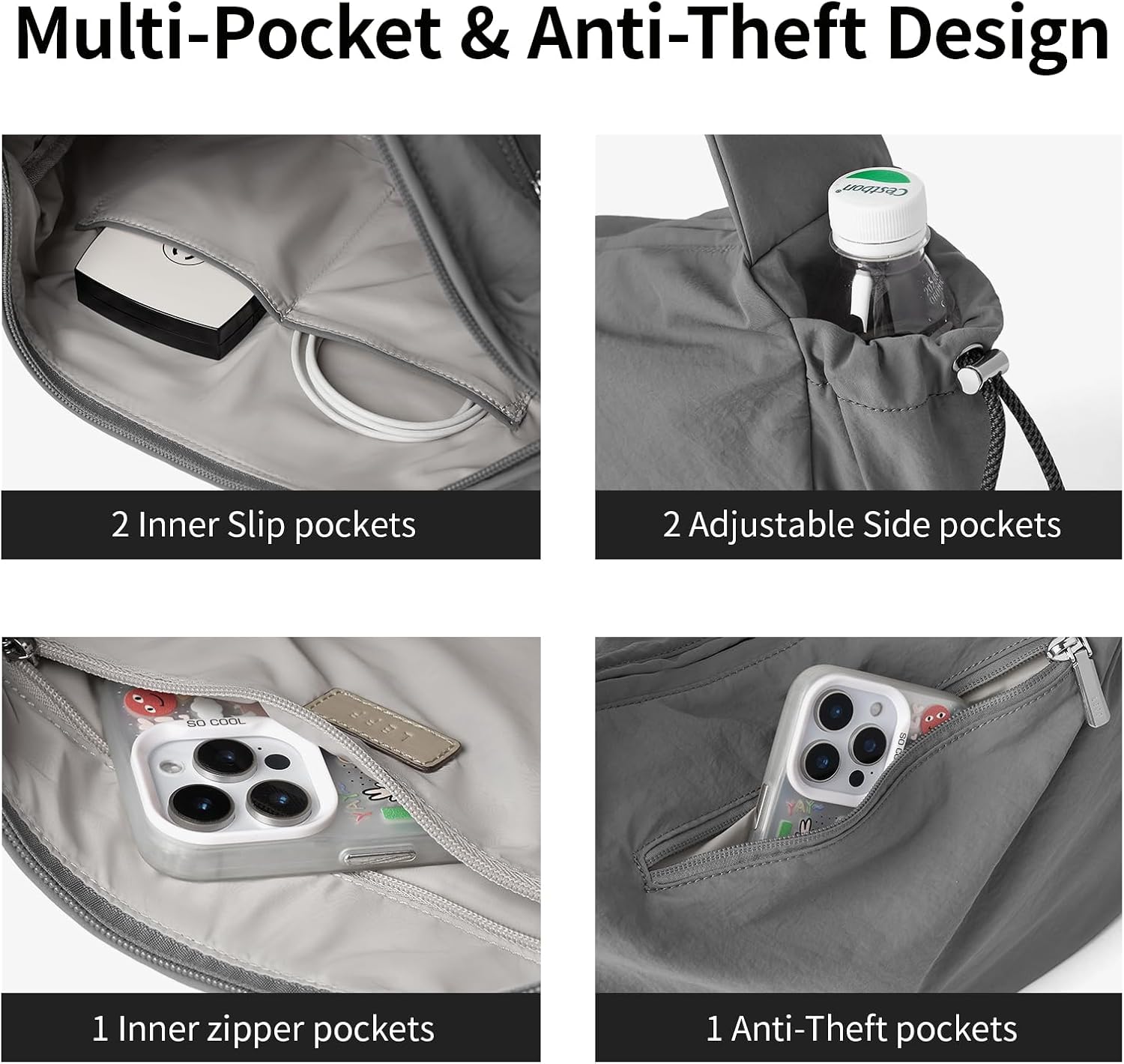 Premium Nylon Crossbody Purse For Women, Anti-Theft Medium Crossbody Bag, Women's Shoulder Handbag Travel Casual Work - Image 7