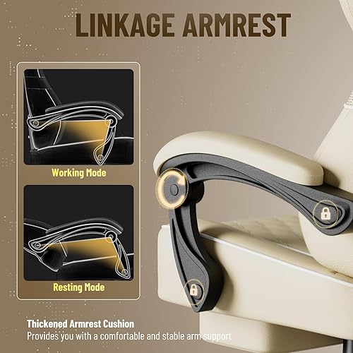 Vista 6 de Soontrans Silla de juegos de piel sintética con reposapiés, silla ergonómica de respaldo alto para videojuegos, cómoda silla de videojuegos