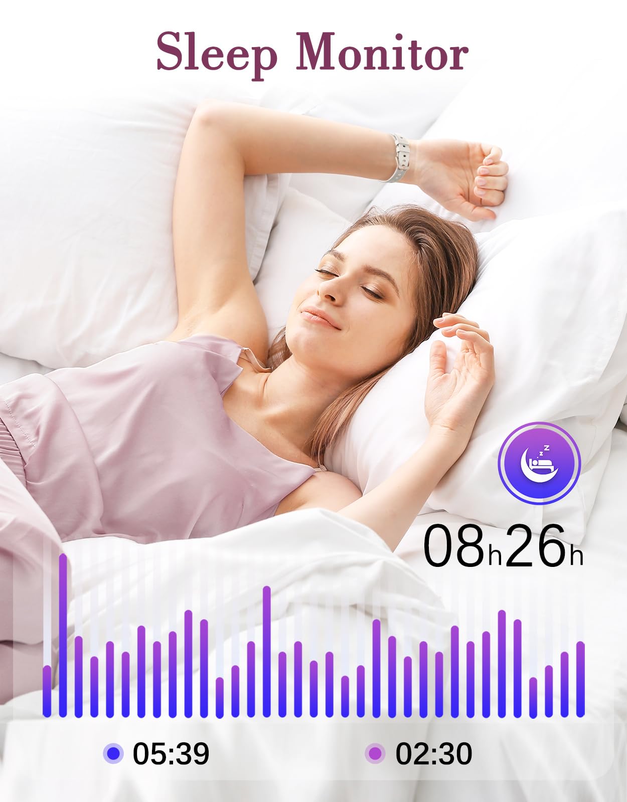 Smartband Donna Fitness Tracker Sportivo Contapassi Cardiofrequenzimetro SpO2