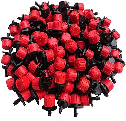 Kalolary 200 emisores de riego por goteo ajustables, sistema de riego por goteo ajustable de 14 de pulgada, rociadores de riego antiobstrucción,