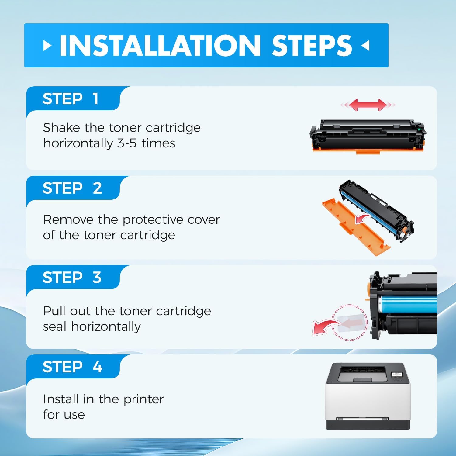 218X Toner Cartridges 4 Pack Compatible Replacement for HP 218A W2180A W2181A W2182A W2183A 218X W2180X Black Compatible with HP Color LaserJet Pro MFP3201dw MFP 3301fdw 3301sdw 3301cdw Printer