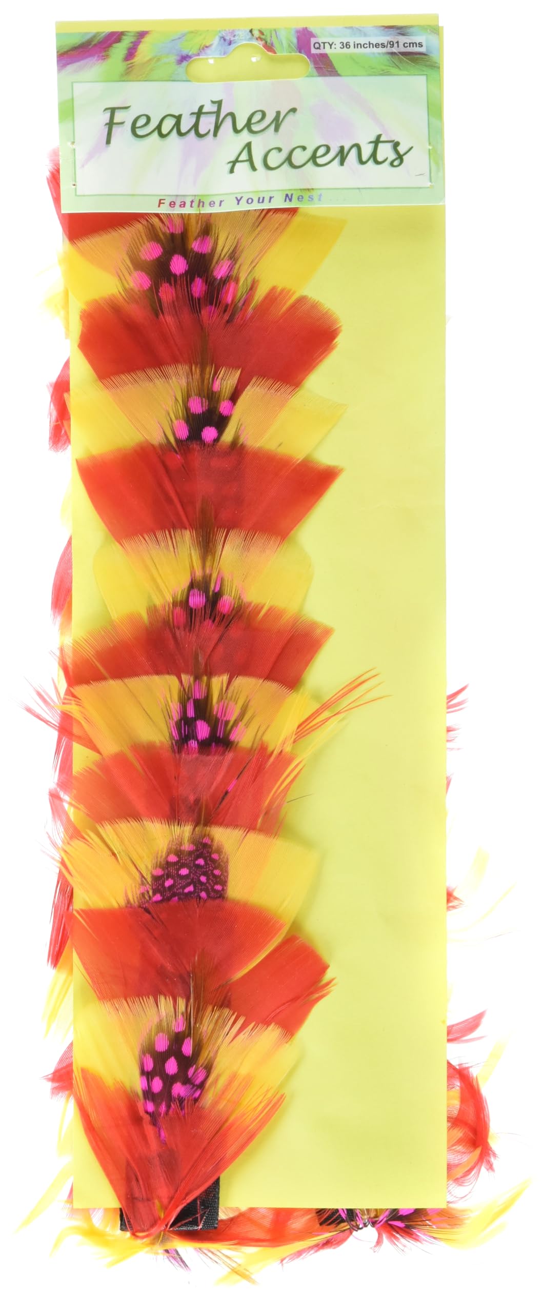 Expo International, Inc 2" Feather Trim Band Pack of 36 | Yellow Multi | (per Yard)