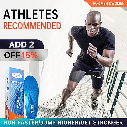 Miniatura 2 de PCSsole Plantillas para fascitis plantar para hombres y mujeres, más de 220 libras, insertos de soporte de arco alto con cojín cómodo, plantillas