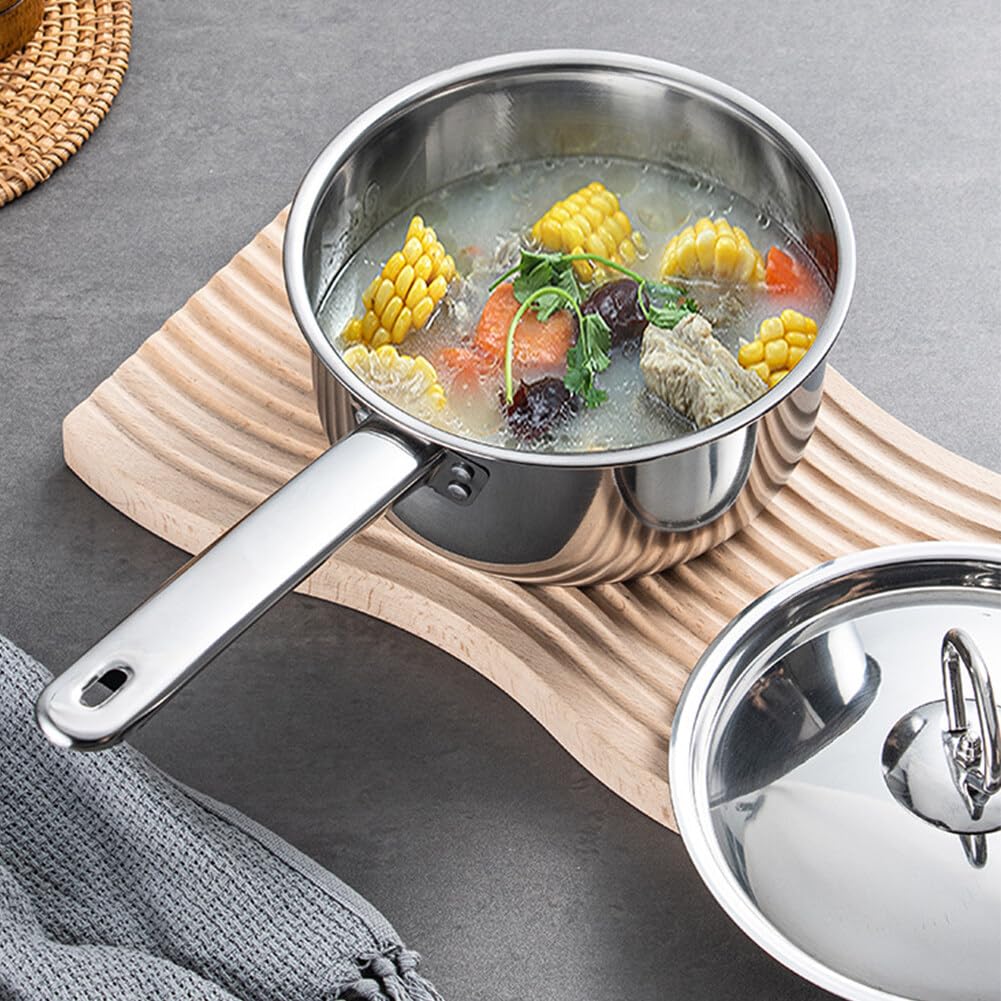 Uposao Kitchen 15-częściowy zestaw garnków i patelni ze stali nierdzewnej, do gotowania na gaz, do mycia w zmywarce, z garnkami, patelniami, przyborami kuchennymi