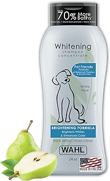 Wahl USA Whitening Shampoo White Pear scent for Pets – Whitening & Animal Odor Control with Silky Smooth Results for Grooming