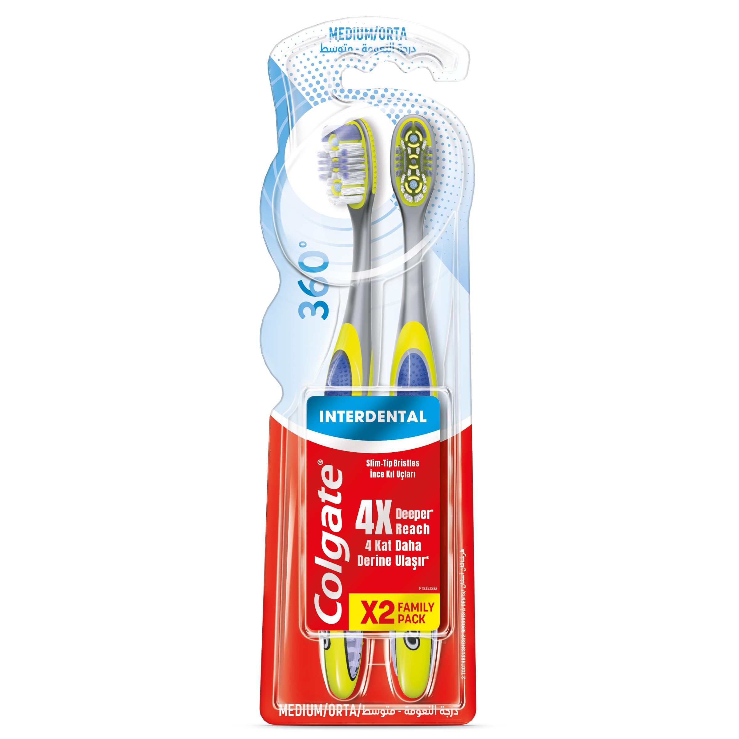 Colgate 360° Interdental 1+1 Orta Diş Fırçası
