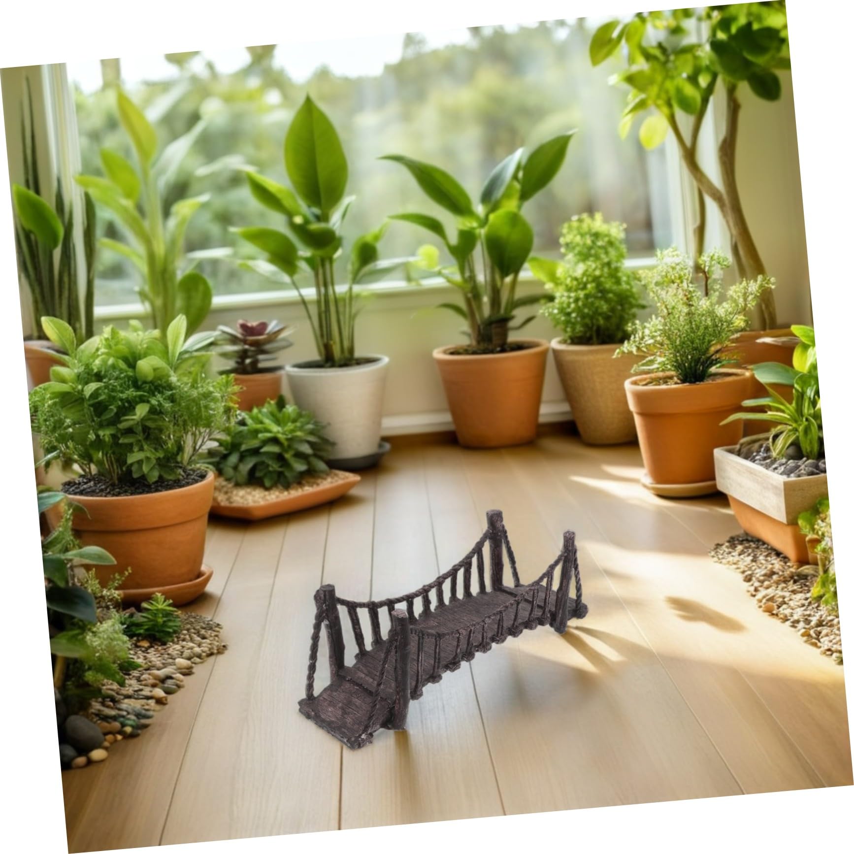 Toyvian 5pièces Décoration Aquarium Japonais Ornements pour Aquarium Ornement De Pont Suspendu Petit Pont Décoration De Jardin Féerique Miniature De Jardin Miniatures