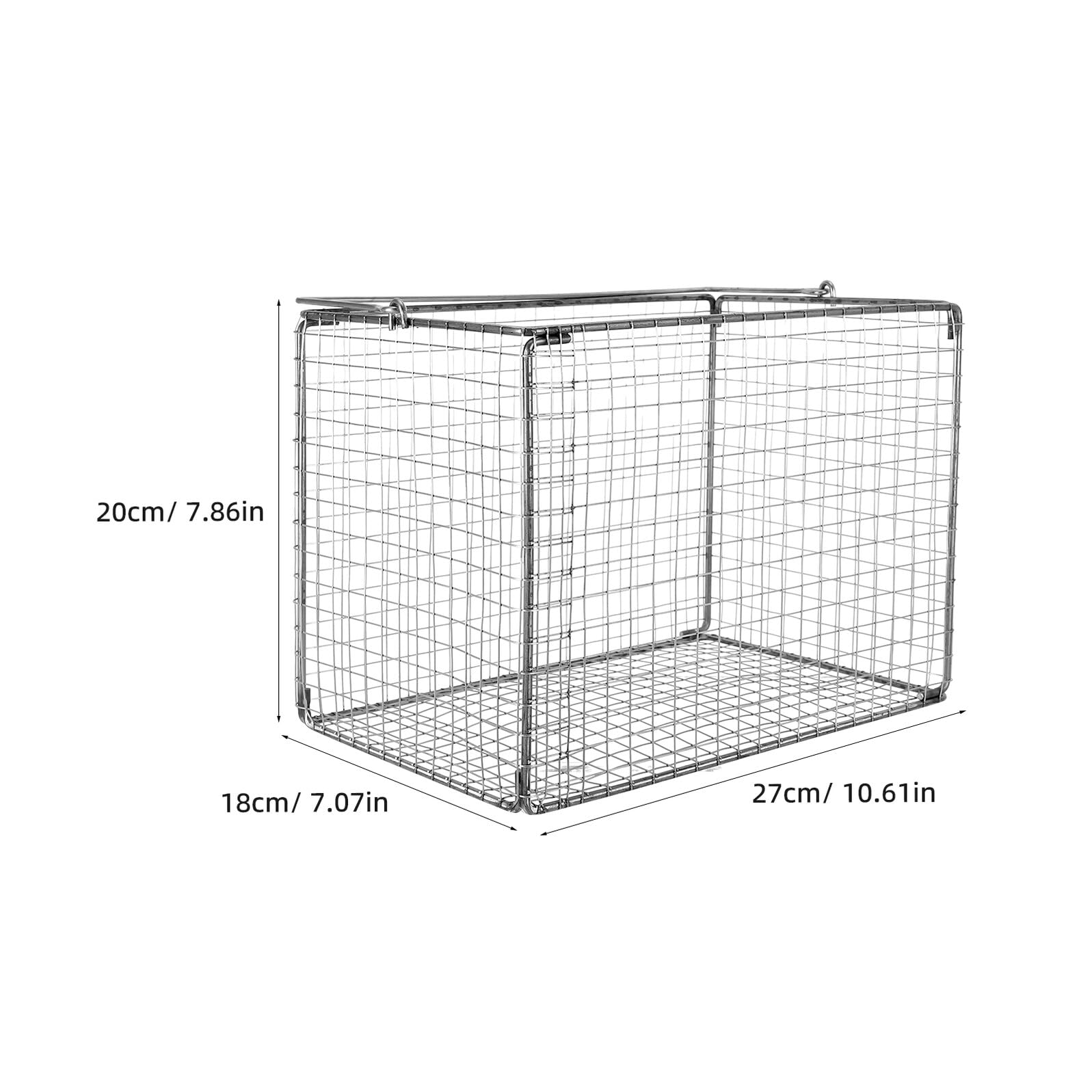 Cestello per Lavaggio ad Ultrasuoni in Acciaio Inox 270x180x200 Mm con Maglia Ultrafine per Pulizia Professionale di Parti Industriali, Occhiali e Cosmetici, Cestello di Scarico
