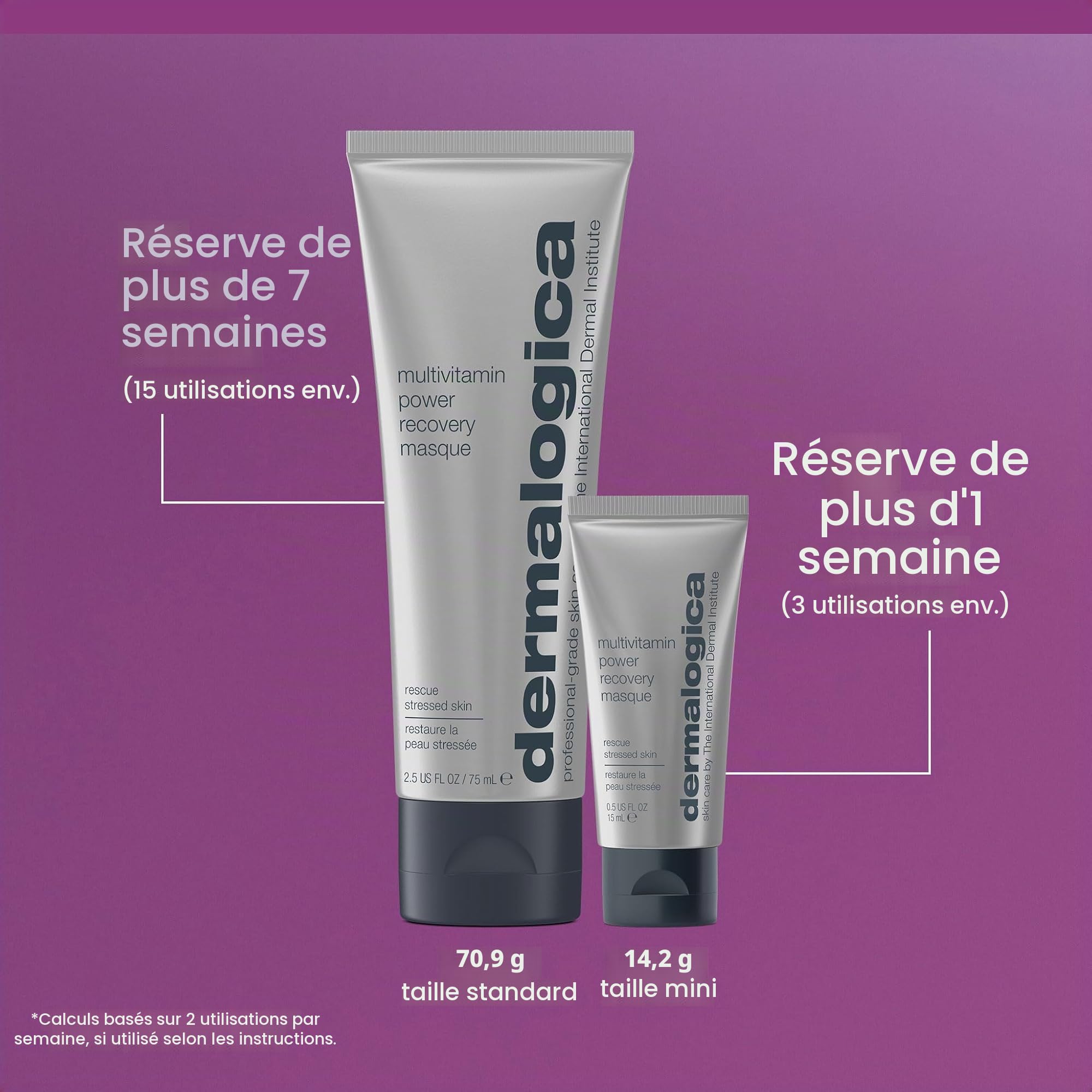Dermalogica MultiVitamin Power Recovery Masque 75ml - Masque bestseller coup d'éclat, réparateur aux vitamines A, C, E. Régénère et apaise les peaux stressées.