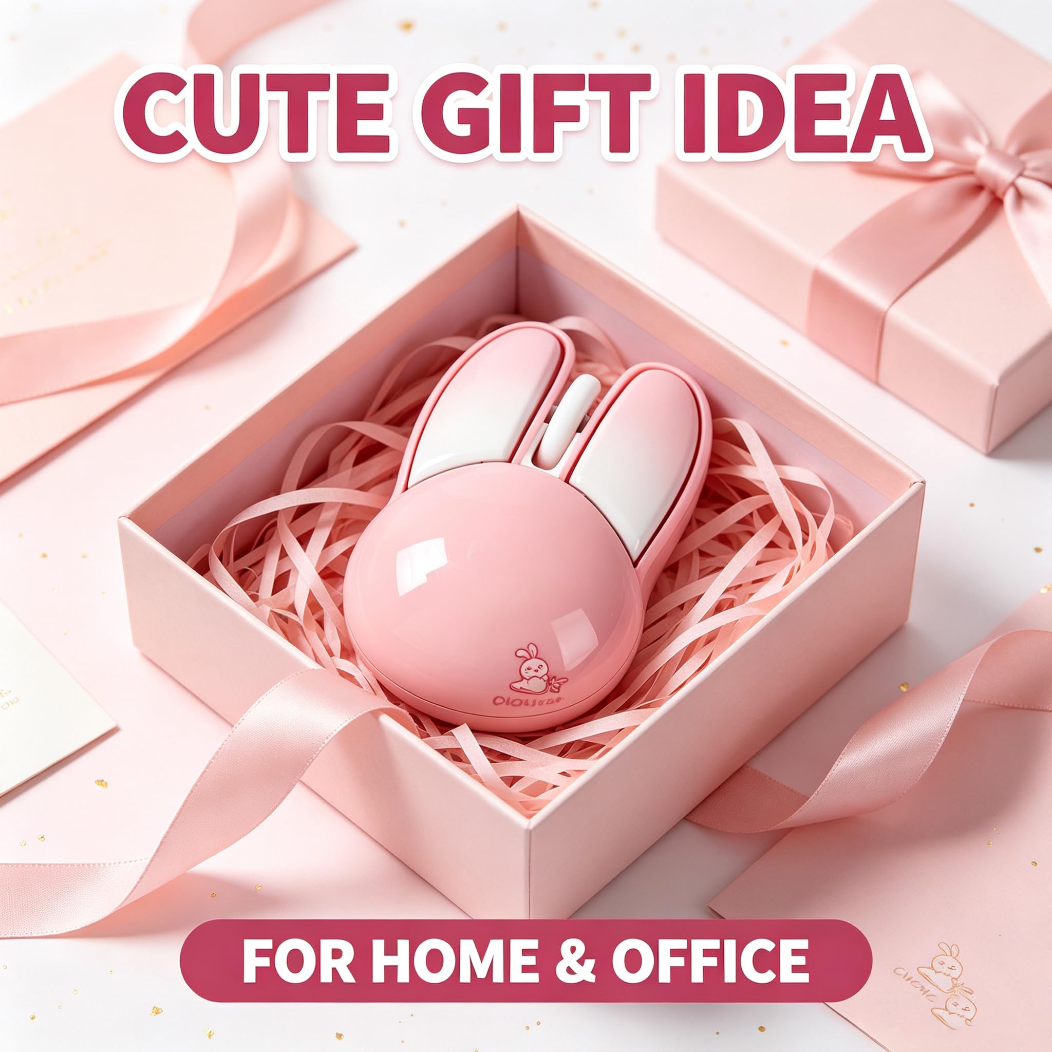 Amazon.com: Wireless Mouse Cute Pink Mouse Kawaii Bunny Shape