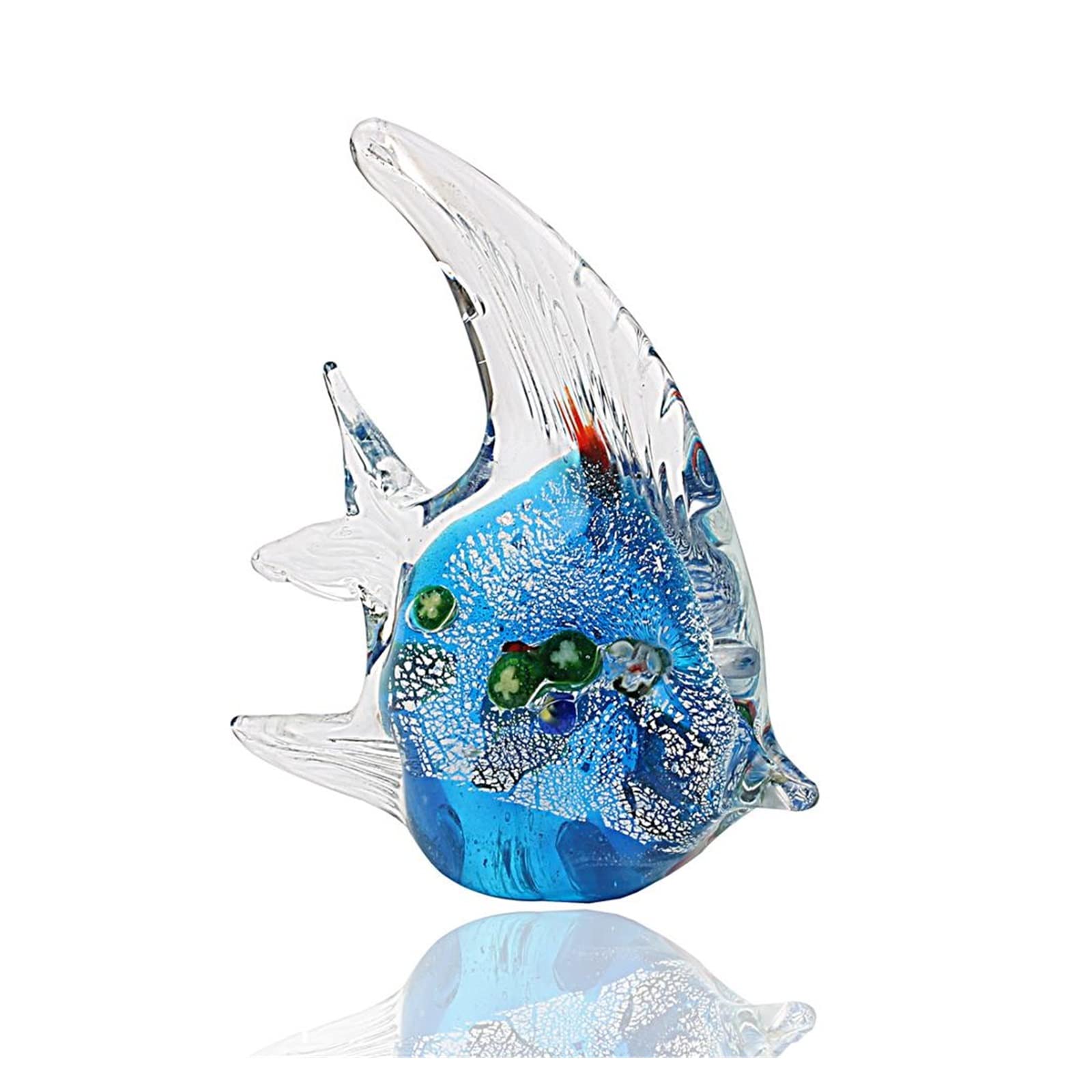 Amazon.co.jp: 天使の魚アートガラス吹き手作り海の動物の置物彫刻家の