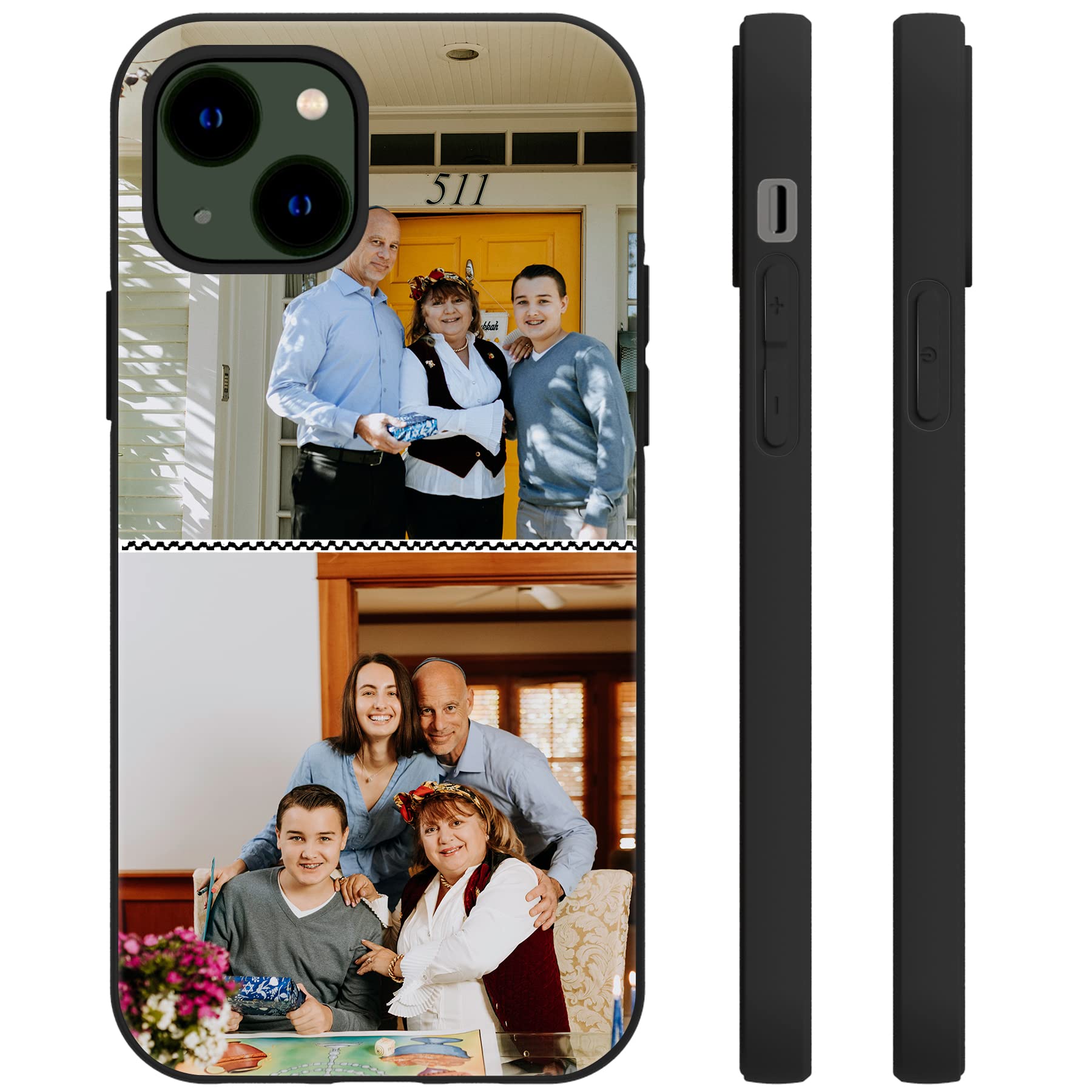 Reejax Personalized Custom Phone Case for iPhone 14 6.1 inch Design Your Own Perfect Custom Picture Photo Case,Matte Black 2 Pics