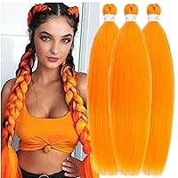 Vista 16 de Cabello trenzado de jengibre preestirado, 6 paquetes de 24 pulgadas, cabello sintético preestirado, trenzas naturales de fácil torsión, ajuste