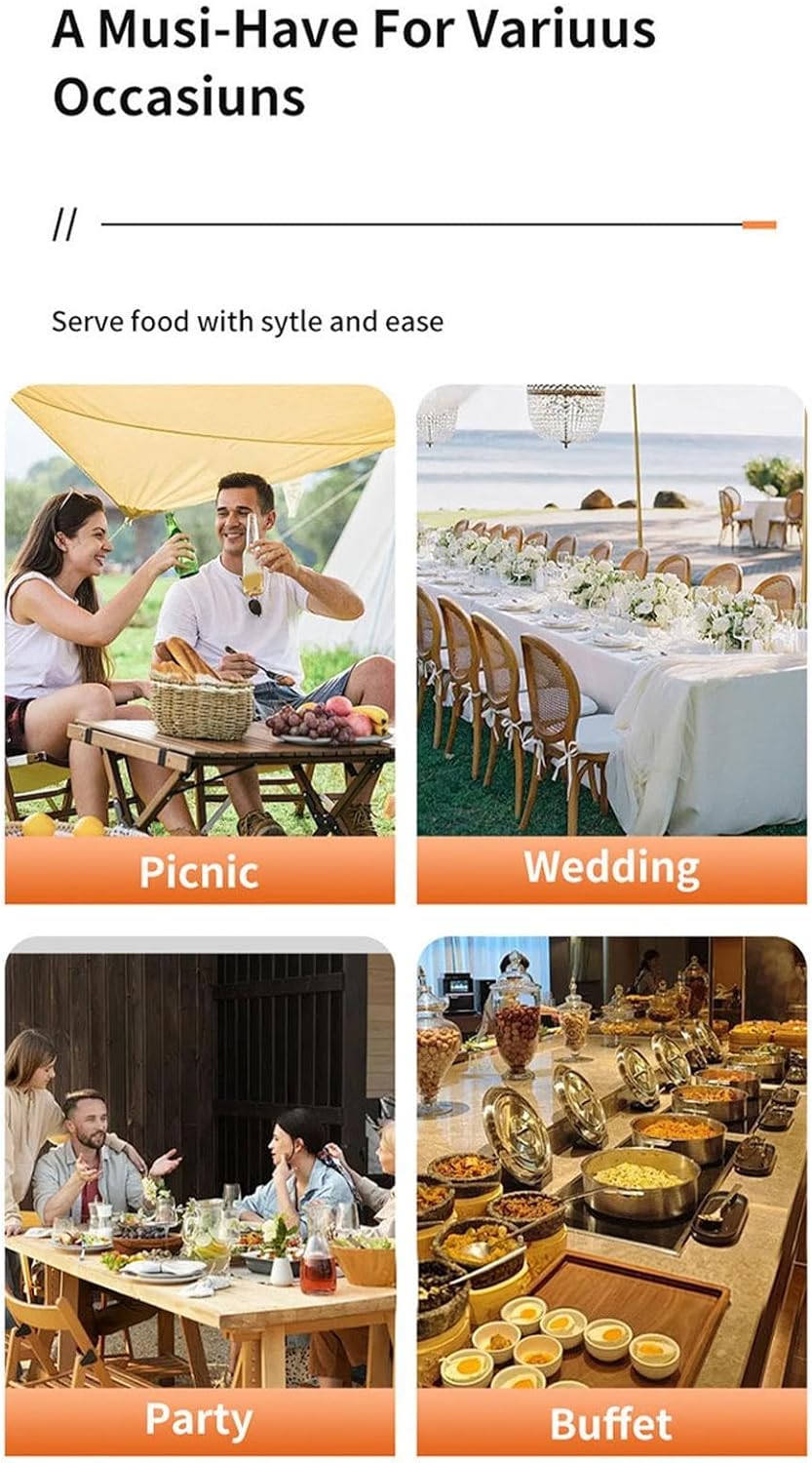 Chafing Dish Buffet Set - Nonstick Stove with Clear Lid - Chafing Dish Set - for Party Wedding Reception Holiday Thanksgiving Christmas New Year Easter Graduation